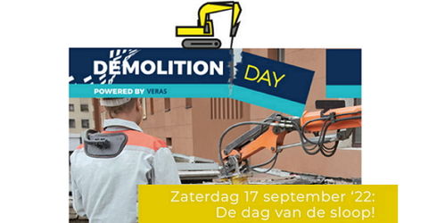 Op zaterdag 17 september 2022 organiseert VERAS de derde editie van Demolition Day